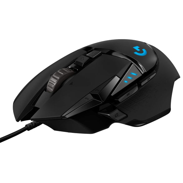 Logitech G502 HERO High Performance Wired Gaming Mouse, HERO 25K Sensor, 25,600 DPI, RGB, Adjustable Weights, 11 Programmable Buttons, On-Board Memory, PC/Mac, Black