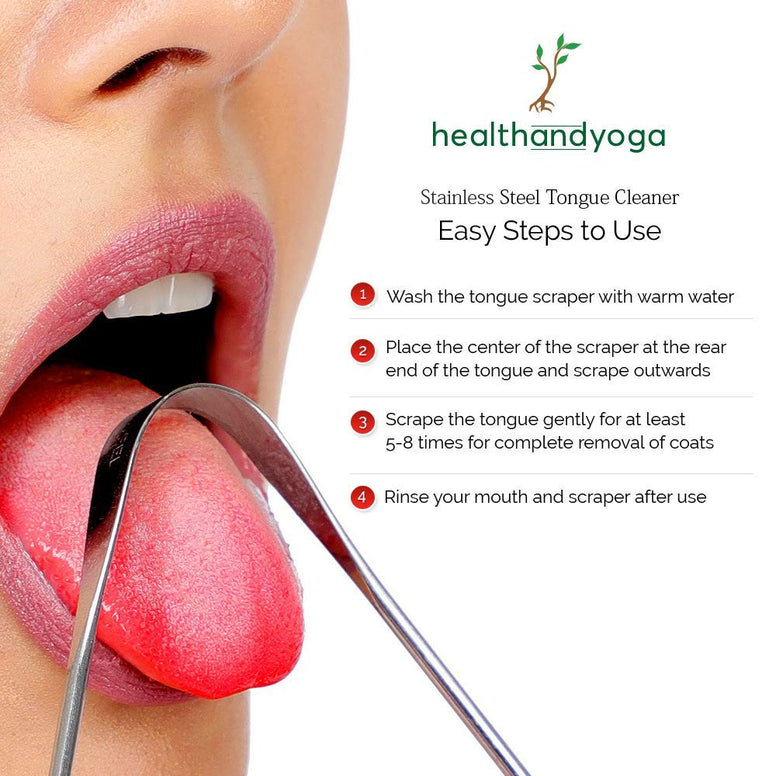 Healthandyoga SteloSwipe Sterilizable Surgical Grade Stainless Steel Tongue Cleaner Scraper - Single