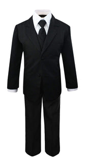 Luca Gabriel Toddler Boys' 5 Piece Classic Fit No Tail Formal Khaki Dress Suit Set with Tie and Vest 6-12M