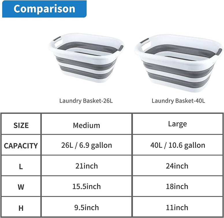 Large foldable laundry basket,40L 10.6 gallon pop up storage container, collapsible space saving organiser hamper,for washing and kitchen,toy storage bin Dog Bathtub (Large/40L)