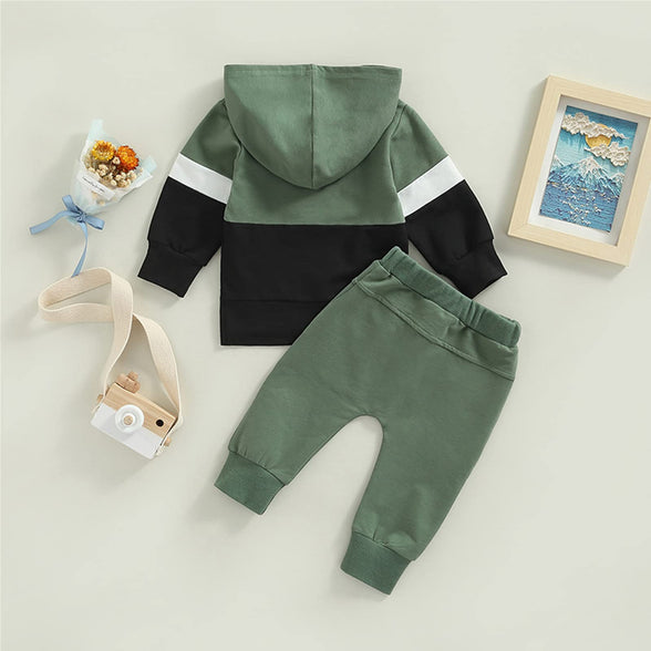Toddler Baby Girl Boy Clothes Long Sleeve Hoodie Zip Sweatshirts Pullover Tops+Casual Long Pants Set Fall Winter Outfit 6-12M