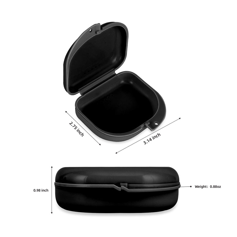 Orthodontic Mouthguard Case Dental Retainer Case with Vent Holes, Denture Holder Case Aligner Container Slim for Household|Office|Travel - Easy to Use - Black