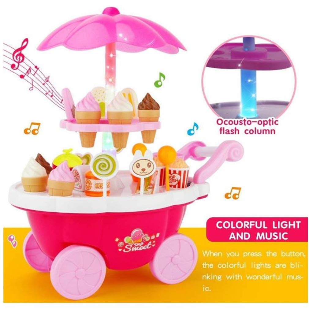 SAMSUNG Playset Toy Candy Ice Cream Car Toys Pretend Play Set Toy Pink Fun Toys 39 Pieces For Girls Gift