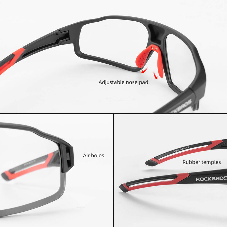 ROCKBROS Photochromic Cycling Glasses for Men Cycling Glasses Clear Safety Glasses Road Mountain Bike Bicycle Glasses