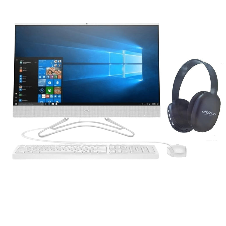 2023 HP 200 G4 All in One Business PC, Intel Core i5-1235U 8GB DDR4-3200 MHz Ram 512GB NVMe M.2 SSD Iris XE Graphics 21.5'' Display Windows-11 Free Bluetooth Headphone, Snow White