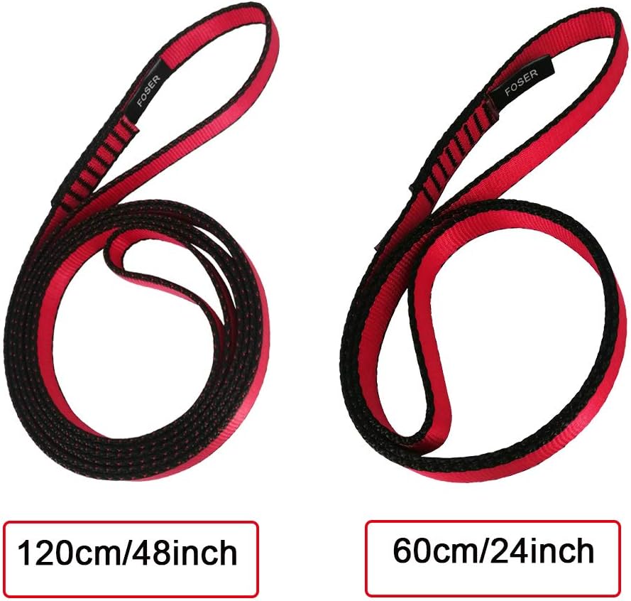 FOSER 120cm/48inch Nylon Climbing Sling Runner, 23KN Nylon Rope,Apply to Rock Climbing, Mountaineering, Hiking, Downhill, Emergency Equipment, etc