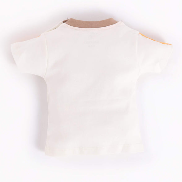 Baby Go 100% Regular fit Cotton T-Shirt with Short for Baby Girl (Beige) (6-9 Months)