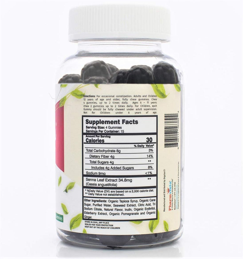 Orgalax Senna Laxative Gummies, Gentle Relief of Occasional Constipation, Mixed Natural Fruit Flavors, Made in The USA, 60 Vegan Gummies