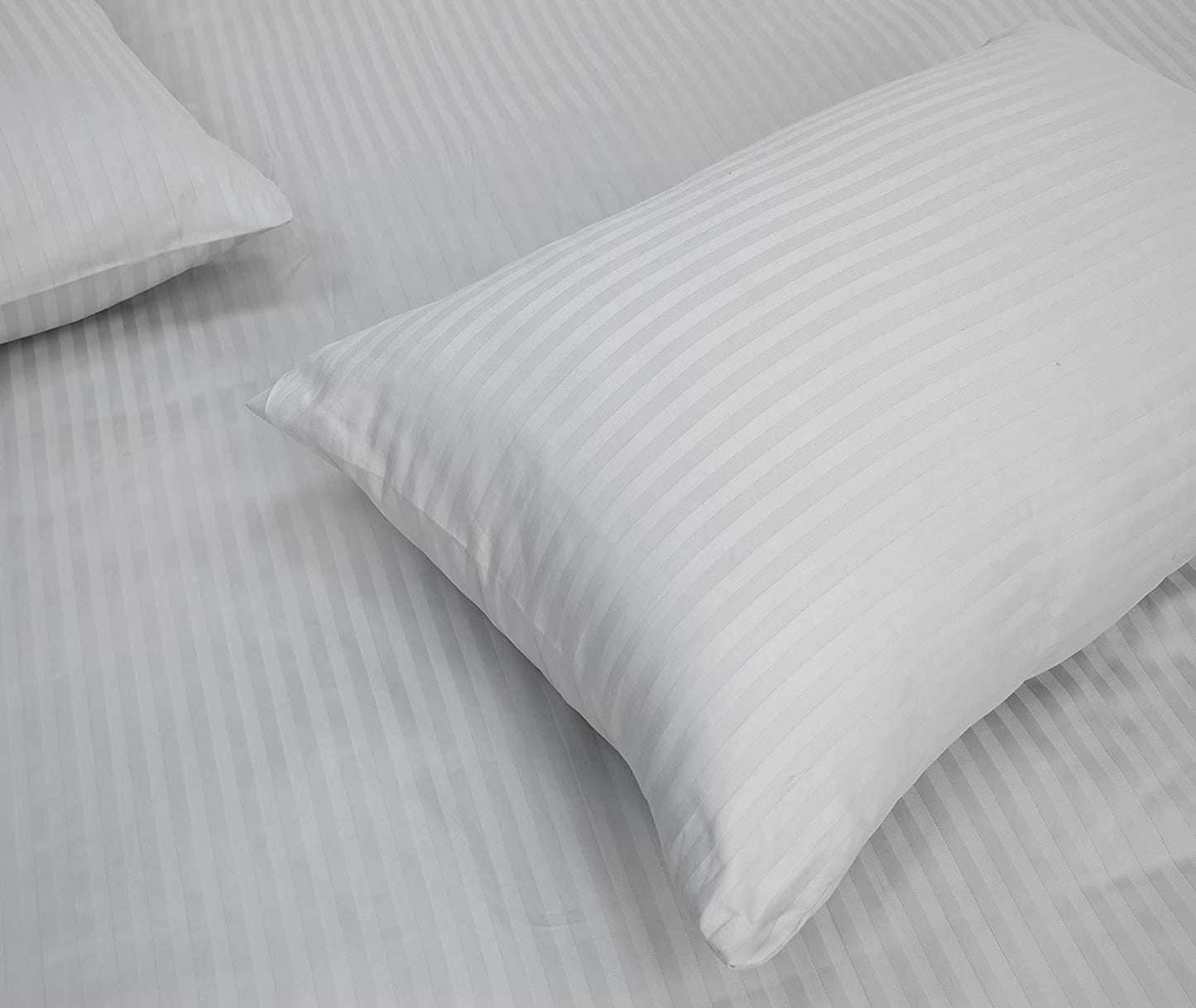 Deep Sleep 1Piece Hotel Quality Cotton Pillow 300TC 50x70cm, White, Down Alternative Bed Pillows with Natural Cotton Cover, Cooling Pillows for Side and Back Sleepers, Soft and Breathable