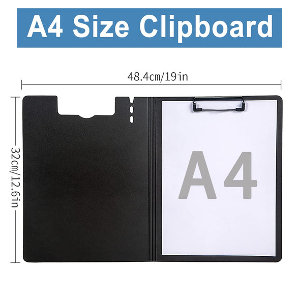 A4 Clipboard,5 Pack Clipboard Holders with Low Profile Clip,A4 Clipboards Clip Board for Office or Restaurant(Black)