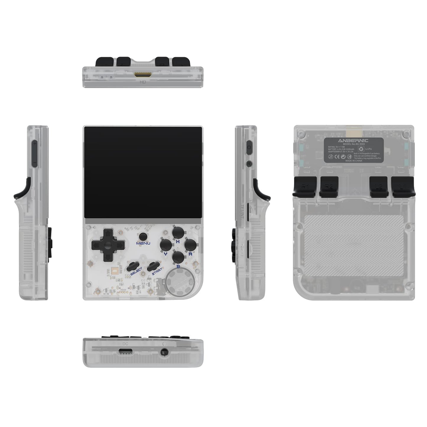 Anbernic RG35XX Retro Handheld Game Console -64Gb TF Card with 5474 Built In Arcade Games- Handheld Emulator 3.5 IPS OCA Screen-Linux System-HDMI TV Output Plug & Play Video Games (RG35XX- White)