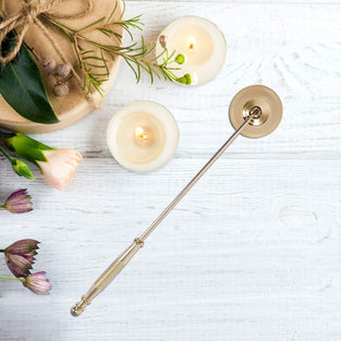 Candle Snuffer, Candlesnuffers Wick Snuffer Candle Extinguisher Accessory with Long Handle Putting Out Extinguish Candle Wicks for Candle Making Scented Candles Jar Candles, Gold