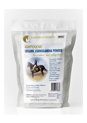 Equine Synergy Organic Ashwagandha Calmer for Horses- Powerful Ayurvedic Calming Herb with Adaptogenic Agents for a More Relaxed, More Focused, More Willing Horse