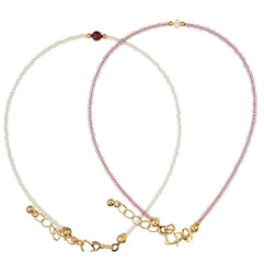 Alwan Gold Plated Set of 2 Long Size Anklets for Women - EE3419FPRWL