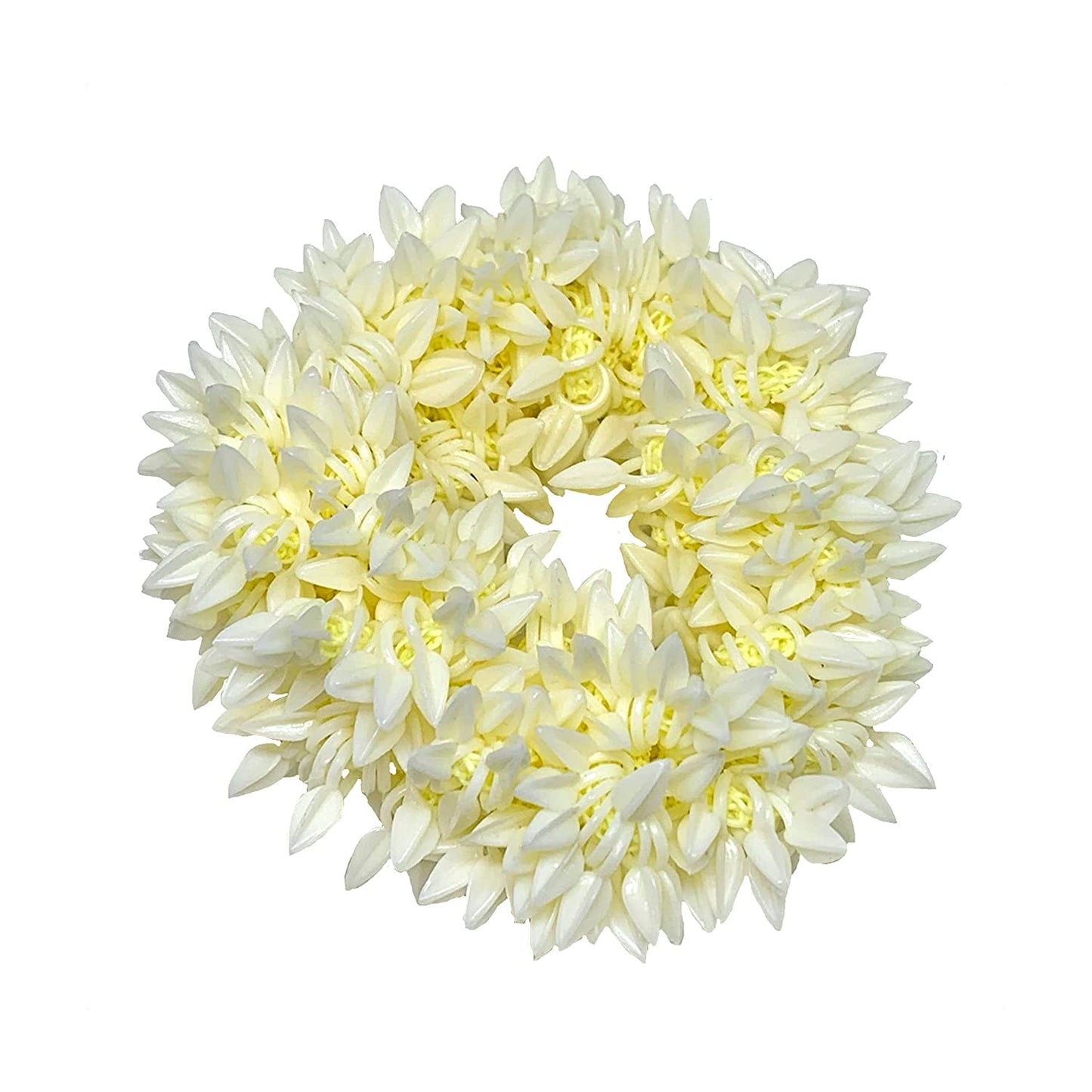 Fashion Fitoor 2 Pcs Hair Mogra Scented Rubber Band Gajra Hair Accessories for Women Girls (35 GM) (White) (Free Size (30 GM), 4)