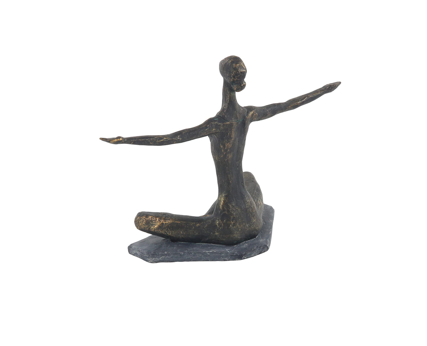 Deco 79 Modern Polystone Yoga Sculpture, 14" X 5" 11", Brass