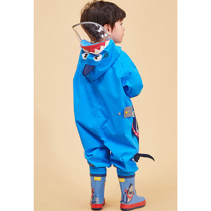 Kids Poncho Raincoats Waterproof Rain Jacket Hooded Toddler Boys Girls Suit Reusable Rainwear All in One Easy to Dry 3-4Y