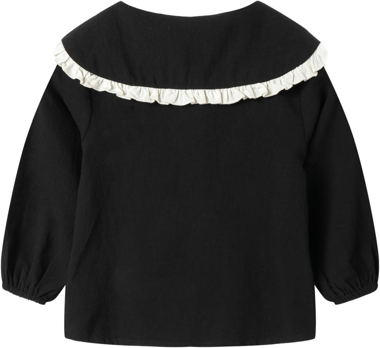 Mud Kingdom Little Girls Long Sleeve Shirt Peter Pan Collar Cute