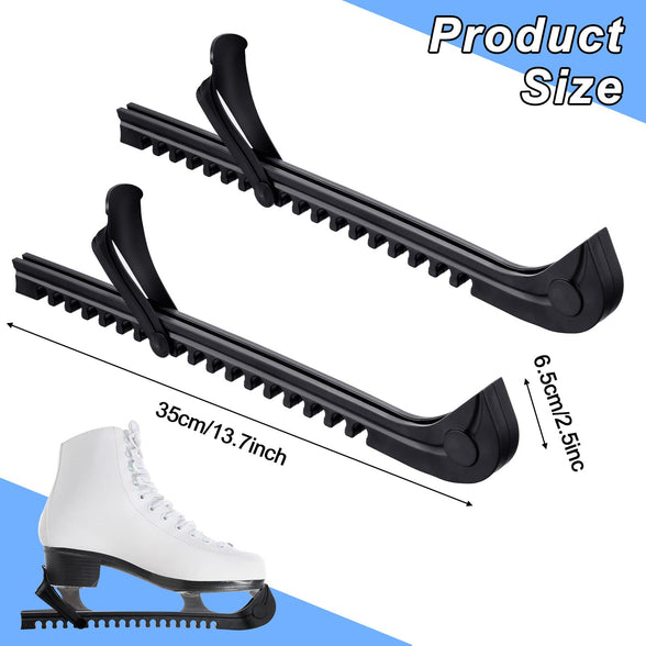 4 Pcs Walking Hockey Skate Guards Ice Skate Blade Covers Hockey Skates Blade Guards Ice Skate Guards Ice Skating Protector Hockey Equipment with Adjustable Buckle for Kids Adults Figure Skates