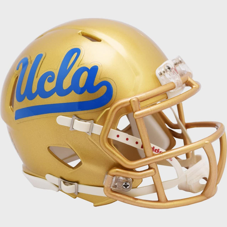 UCLA Bruins 2021 Gold Mask Revolution Speed Mini Football Helmet