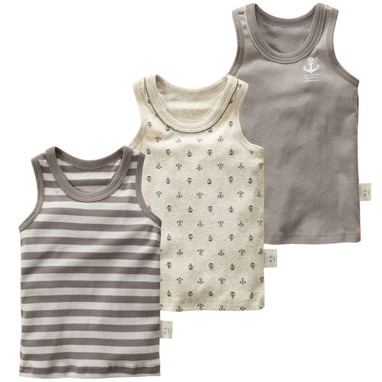 POBIDOBY Toddler Boys' 3 Pack Tank Tops 100% Cotton Sleeveless Undershirts