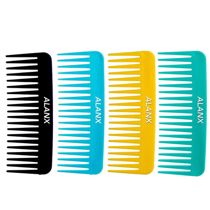 ALANX 4pcs Wide Tooth Comb Large Hair Detangling Comb for Curly Hair Wet Dry Hair, No Handle Detangler hair brush Styling Shampoo Comb (A)