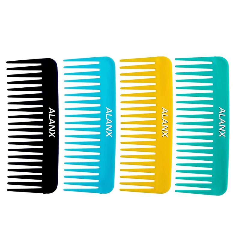 ALANX 4pcs Wide Tooth Comb Large Hair Detangling Comb for Curly Hair Wet Dry Hair, No Handle Detangler hair brush Styling Shampoo Comb (A)