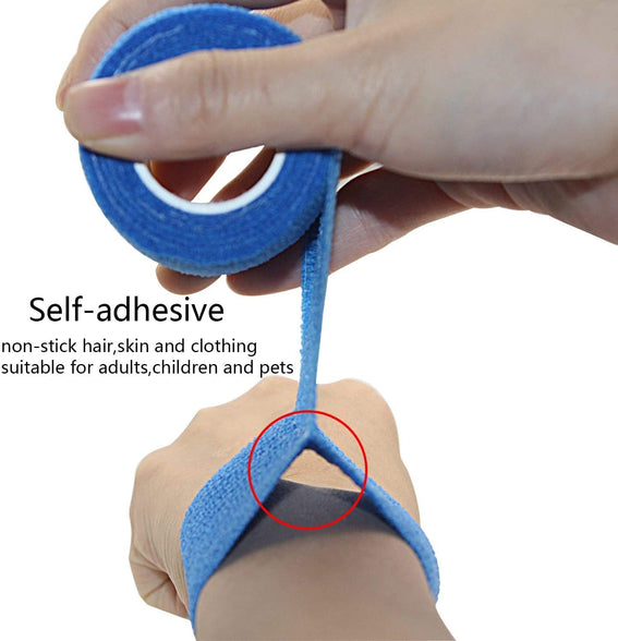 6 Rolls Flexible Cohesive Bandage 5cmX4.5m Non-Woven Athletic Tape Suitable for Sensitive White