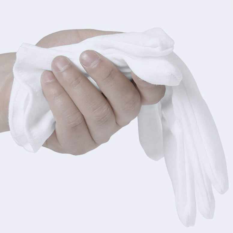 12 Pairs Cotton Gloves for Dry Hands, White Cotton Gloves for Eczema, Cotton Gloves for Handling Film, SPA Gloves for Women, Inspection Gloves for Men, Cloth Gloves Coin Gloves Photography Gloves