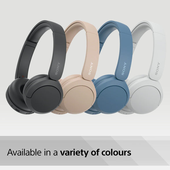 Sony WH-CH520 Wireless Bluetooth Headphones - up to 50 Hours Battery Life with Quick Charge, On-ear style - Beige