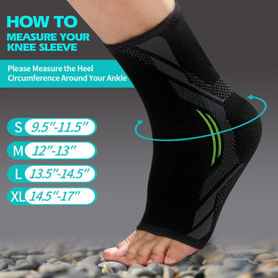 KASTWAVE Ankle Brace Compression, 1 Pair Ankle Sleeve for Sprained Ankle, Injury Recovery, Joint Pain, Achilles Tendonitis Support, Plantar Fasciitis Sock Reduce Swelling, Heel Spur Pain (XL)