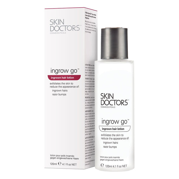 Skin Doctors Ingrow Go lotion, Ingrown Hair treatment, razor bumps and razor burn. for women & men, use on legs, bikini line, underarm and face for prevention and treatment. - 120ml