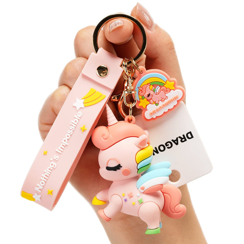 Cute Keychain Gift - Unicorn Keychain Kawaii Accessories Key Chain Backpack Charms Car Keys Keychain for Kids Girls