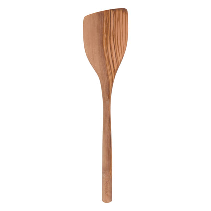 Tovolo 81-29279 Wooden Angled Turner Spatula Kitchen Cooking Utensil, Olivewood Swizzle Stick, Wood