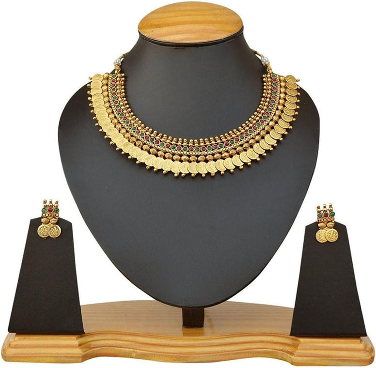 YouBella Golden Plated Jewellery Set for Women (Multi-Colour)(YBNK_3451_FON)