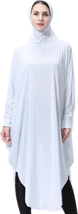 GladThink Womens Muslim Bat's-wing-sleeves Dress Hijab Two in One