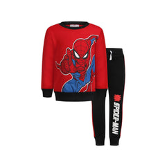 Marvel Spiderman Boys Sweatshirt and Jogger Set for Toddler and Little Kids – Red/Black (Size-4)