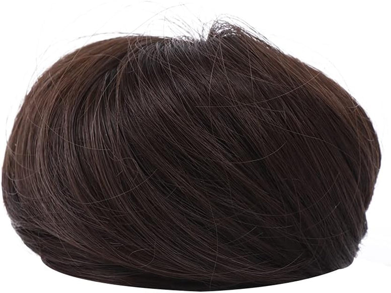 OSALADI Hair Extensions, Synthetic Hair Bun Wig Hair Chignon Wig Hair Plate Tool Hairpiece Wig Dark Brown