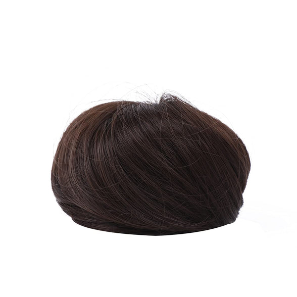 OSALADI Hair Extensions, Synthetic Hair Bun Wig Hair Chignon Wig Hair Plate Tool Hairpiece Wig Dark Brown