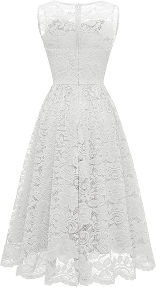 Lace Cocktail Dress for Women Wedding Guest Lace Formal Dress Midi Lace Dress Evening Party Tea Length Prom Dress