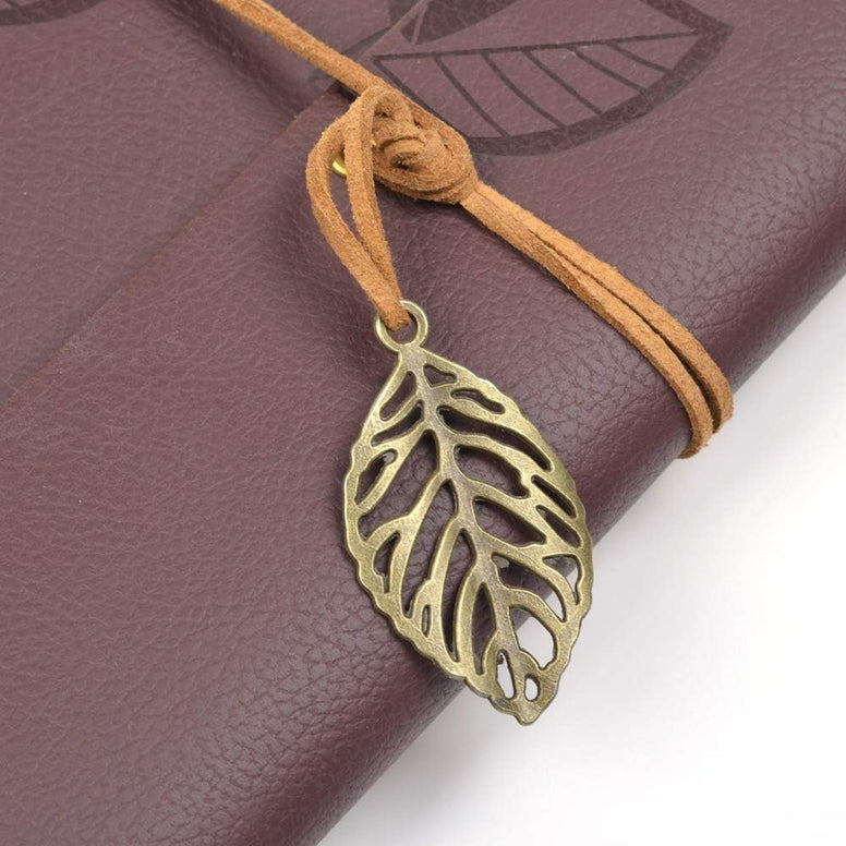 ming- Pu leather cover notebook to write diary, spiral blank string daily notepad, linerless paper, vintage pendant, classic relief, loose leaf