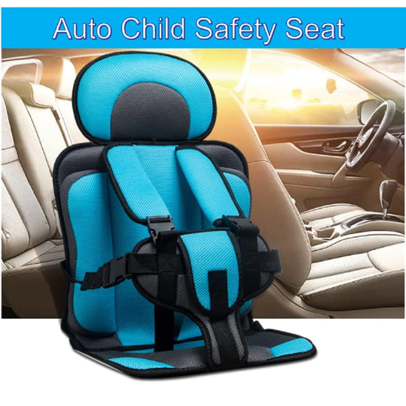 Auto Child Safety Seat Simple Car Portable Seat Belt, Car Seatbelt Protector for Kids 0-12, Foldable Car Seat Protection Travel Accessories, Sky Blue-small