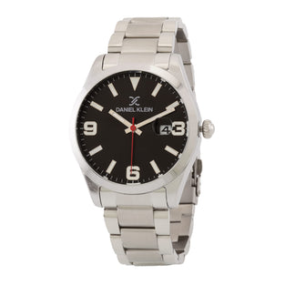 Daniel Klein Premium Gents - Black Dial Silver Band Watch - DK.1.12573-1