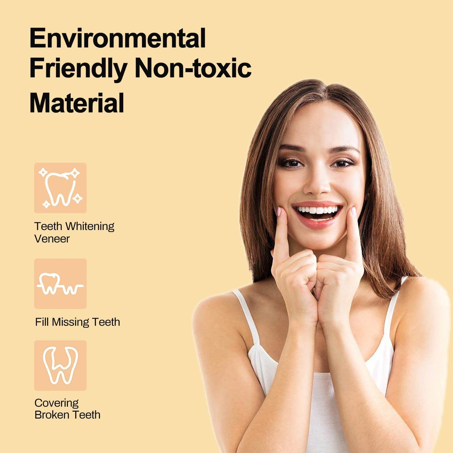 Fake Teeth, Temporary Tooth Repair Kit, Natural Shade Fake Teeth Filling The Gap, Temporary Replace The Missing or Broken Tooth, Fix Confident Smile