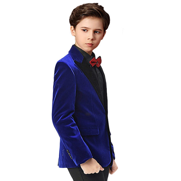 Boihedy Boys Suit Jacket for Kids Formal Velvet Blazer 3 Y