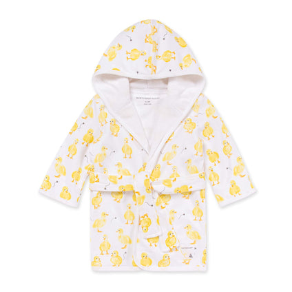 Burt's Bees Baby Infant Hooded Bathrobe, Absorbent Knit Terry, 100% Organic Cotton, Yellow, 9 Months