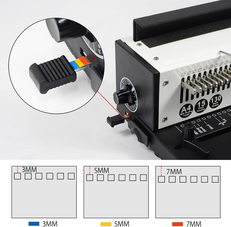 Rayson Wire Binding Manual Machine TD-1500B34,Binding Capacity 120 sheets (A4,80g),15 Sheet Punching Capacity,3:1 Pitch 34 Hole Book Binder,Wire Binding Machine