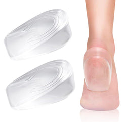 1 Pair Heel Pads Silicone Gel Height Increase Insole Half Plain Gel Heel Pads Elastic Cushion Heel Lifting Inserts, Shock Absorption Heel Cushion Pads Height Lift Shoes Inserts for Men & Women