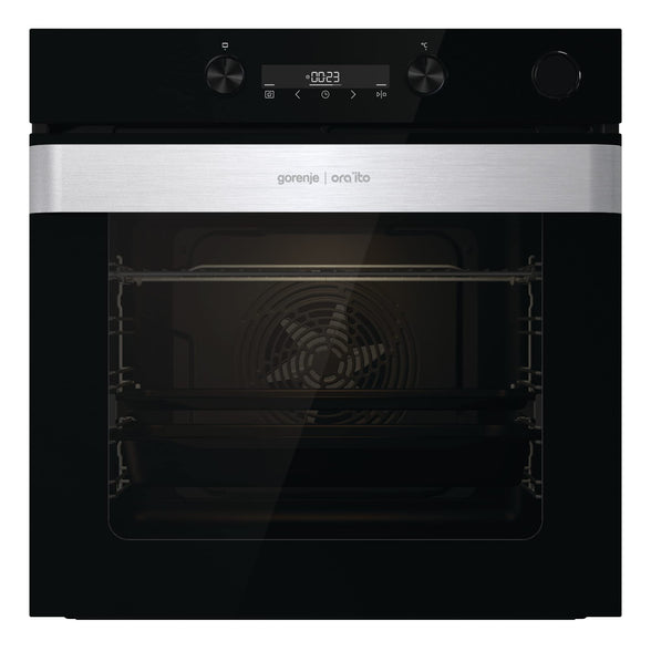 Gorenje Ora Ito Range, 60 cm Built in Electric Oven with Fan,77 Liters Capacity, Made in Slovenia, Black,1 Year Warranty, BSA6737ORAB