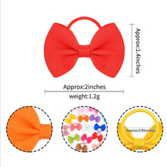 40 Pcs baby Girl Hair Ties,2 Inch Proxima Direct Hair Bow Tiny Hair Bows with Elastic Loop Ponytail Ties Pony Tail Holder Accessories for Infants Toddlers Girls Kids